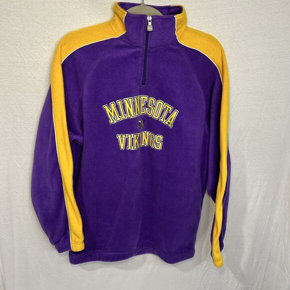 reebok Minnesota Vikings 1/4 Zip Fleece pullover Youth size XL With Pockets - Picture 1 of 11